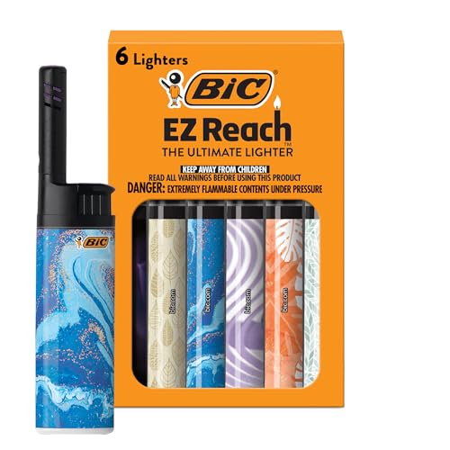 Encendedores BIC EZ Reach, Mechero de Cuello Largo para Decoración del Hogar, Colores Asortidos, Paquete de 6 (Colores Pueden Variar) - imagen 1