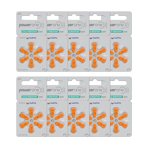 Baterías para Audífonos Powerone Tamaño 13 Zinc Aire P13 Paquete de 60 unidades - imagen 1