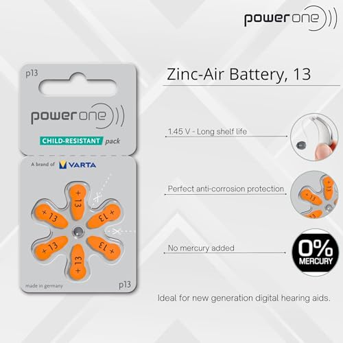 Baterías para Audífonos Powerone Tamaño 13 Zinc Aire P13 Paquete de 60 unidades - imagen 2