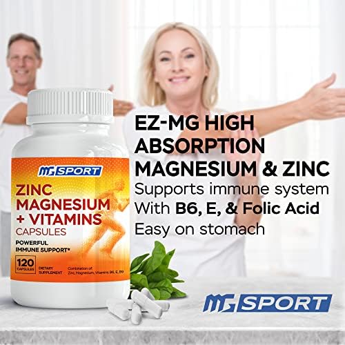 Suplemento MgSport ZMA con Zinc y Magnesio Clínicamente Probados para Alta Absorción - Enriquecido con Vitaminas B6 y B9 para Recuperación Muscular - - imagen 3