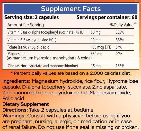 Suplemento MgSport ZMA con Zinc y Magnesio Clínicamente Probados para Alta Absorción - Enriquecido con Vitaminas B6 y B9 para Recuperación Muscular - - imagen 6