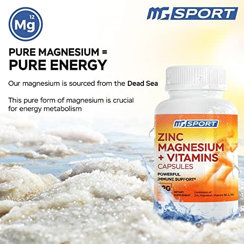 Suplemento MgSport ZMA con Zinc y Magnesio Clínicamente Probados para Alta Absorción - Enriquecido con Vitaminas B6 y B9 para Recuperación Muscular - - imagen 7