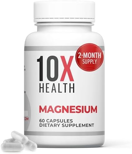 Suplemento de Citrato de Magnesio 10X Health - Alta Absorción para Sueño, Función Muscular y Soporte Nervioso - 60 Cápsulas (2 Meses) - imagen 1
