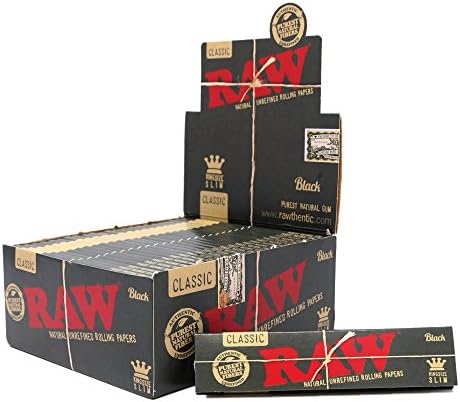 Papel para enrollar RAW Classic Black King Size Slim Natural Sin Refinar Ultra Delgado 110mm (50 Paquetes) - imagen 2