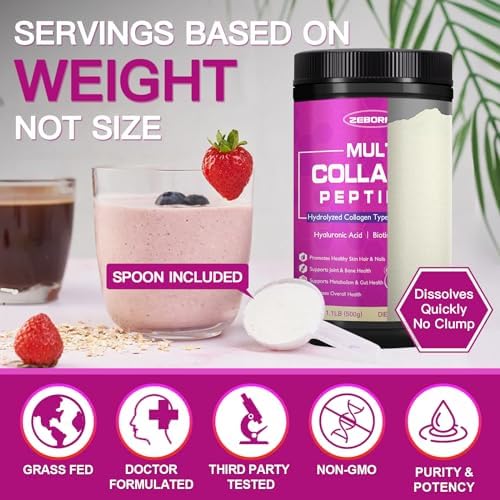 ZEBORA Polvo de Péptidos de Colágeno 50 Porciones - Colágeno Hidrolizado Tipo I II III V X con Ácido Hialurónico, Biotina y Vitamina C - Apoyo para - imagen 7