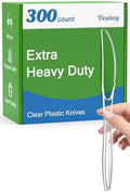 Cuchillos Desechables Dealusy de Plástico Transparente Extra Resistente, 300 Piezas, Sin BPA, Resistentes al Calor, Perfectos para Fiestas - imagen 1