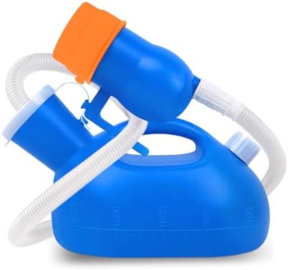 Orinal portátil para hombres OOCOME, botella urinaria a prueba de derrames para adultos mayores, orinal de cama con embudo suave y manguera larga, - imagen 1
