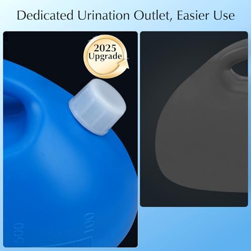 Orinal portátil para hombres OOCOME, botella urinaria a prueba de derrames para adultos mayores, orinal de cama con embudo suave y manguera larga, - imagen 3