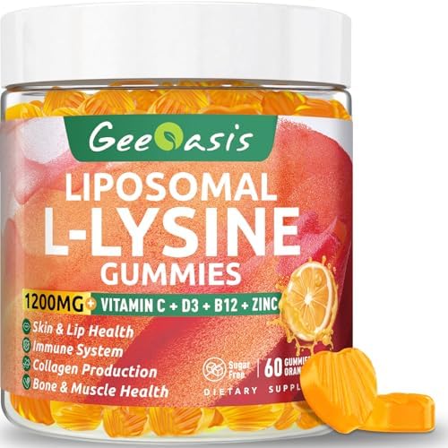 Gomitas Liposomales de L-Lisina 1200mg, Suplemento Masticable con Vitamina C, D3, B12 y Zinc, Apoyo Inmunológico y Colágeno, 60CT - imagen 1