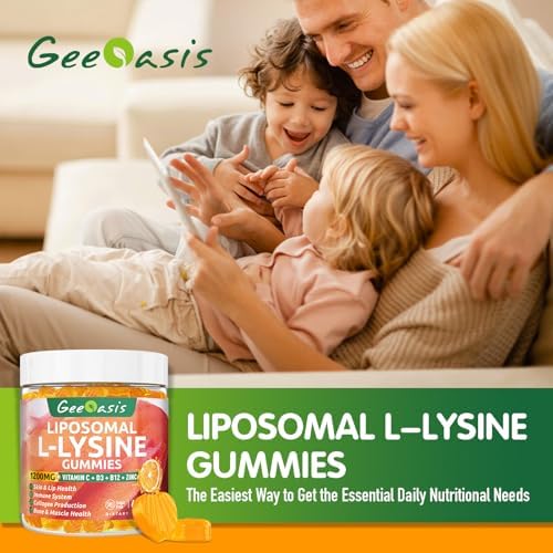 Gomitas Liposomales de L-Lisina 1200mg, Suplemento Masticable con Vitamina C, D3, B12 y Zinc, Apoyo Inmunológico y Colágeno, 60CT - imagen 7
