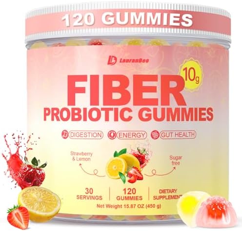 Gomitas de Fibra para Adultos 10g con Probióticos, Suplemento Vegano Sin Azúcar con Super Greens Orgánicos y Enzimas Digestivas, 120 Unidades - imagen 1