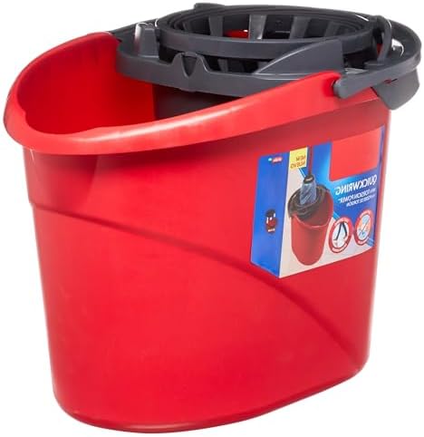 Cubeta DqOasd con escurridor, cubeta para trapeador de 2.5 galones, color rojo - imagen 1