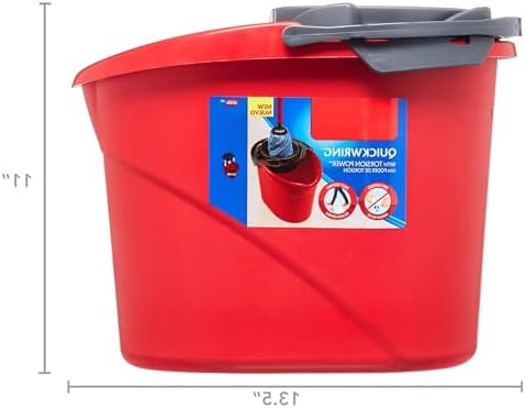 Cubeta DqOasd con escurridor, cubeta para trapeador de 2.5 galones, color rojo - imagen 2