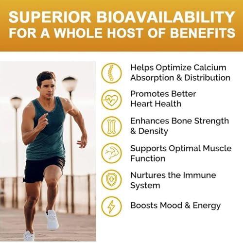 Suplemento Natural Complejo de Calcio 600mg + Vitamina D3 5000iu + K2 + B12, Fuerza Extra, Salud Ósea e Inmunológica, 120 Softgels, 2 Meses - imagen 4
