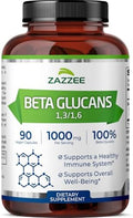 Zazzee Beta Glucanos Extra Fuertes 1,3/1,6, 1000 mg, 90 Cápsulas Veganas, Apoya el Sistema Inmunológico, 100% Natural y No Transgénico - imagen 1