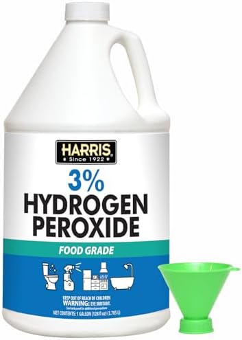 Limpiador de Peróxido de Hidrógeno HARRIS Sin Fragancia Listo para Usar, 3% Concentración, 128oz, Ideal para Cocina, Baño, Lavandería y Limpieza del - imagen 1