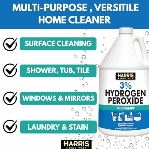 Limpiador de Peróxido de Hidrógeno HARRIS Sin Fragancia Listo para Usar, 3% Concentración, 128oz, Ideal para Cocina, Baño, Lavandería y Limpieza del - imagen 2