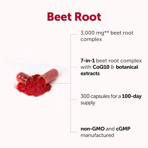Cápsulas de Raíz de Remolacha Micro Ingredients 3,000 mg, 300 Cápsulas | Suplemento de Óxido Nítrico | Complejo 7 en 1 con CoQ10 y Extractos - imagen 2