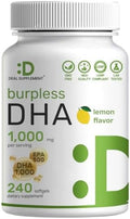 Suplementos de DHA | 240 Softgels, Sin Eructos, Sabor Limón, DHA 1000mg + EPA 500mg, Pescado Salvaje, Rico en Omega-3, Libre de Mercurio, No OGM, - imagen 1