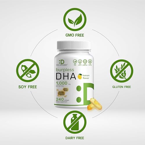 Suplementos de DHA | 240 Softgels, Sin Eructos, Sabor Limón, DHA 1000mg + EPA 500mg, Pescado Salvaje, Rico en Omega-3, Libre de Mercurio, No OGM, - imagen 3