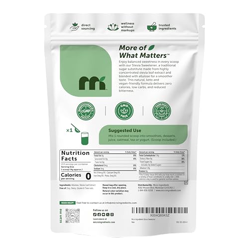 Stevia en Polvo con Alulosa, 4 lb (64 oz) | Sustituto de Azúcar Sin Calorías | Sin Eritritol | 453 Porciones | Amigable con Keto y Vegano | No GMO - imagen 2