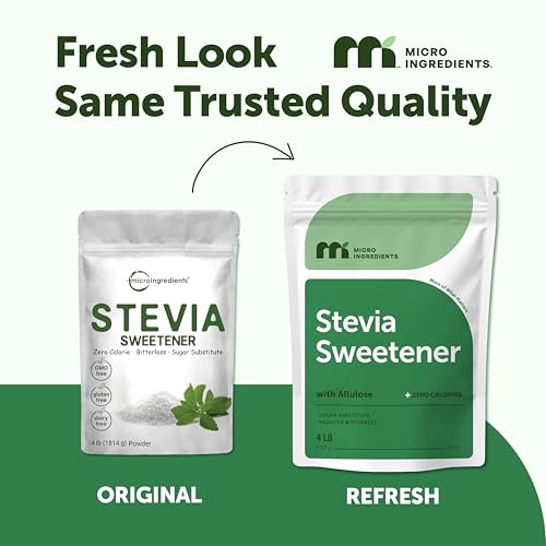 Stevia en Polvo con Alulosa, 4 lb (64 oz) | Sustituto de Azúcar Sin Calorías | Sin Eritritol | 453 Porciones | Amigable con Keto y Vegano | No GMO - imagen 3