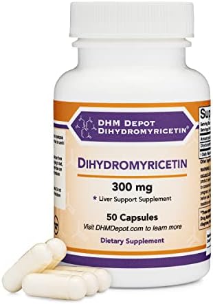 Dihidromiricetina (DHM) 50 Cápsulas, 300mg, Suplemento para el Hígado (Pruebas de Terceros) (DHM Depot) No GMO, Libre de Gluten (Desintoxicación y - imagen 1