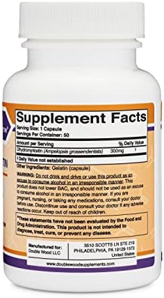 Dihidromiricetina (DHM) 50 Cápsulas, 300mg, Suplemento para el Hígado (Pruebas de Terceros) (DHM Depot) No GMO, Libre de Gluten (Desintoxicación y - imagen 3