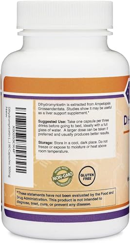 Dihidromiricetina (DHM) 50 Cápsulas, 300mg, Suplemento para el Hígado (Pruebas de Terceros) (DHM Depot) No GMO, Libre de Gluten (Desintoxicación y - imagen 4