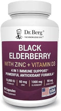 Cápsulas de Saúco Negro Dr. Berg (Apoyo Inmunológico Avanzado*) con 15,000 UI de Vitamina D, 60 mg de Zinc y 90 mg de Camu Camu - Suplemento - imagen 1