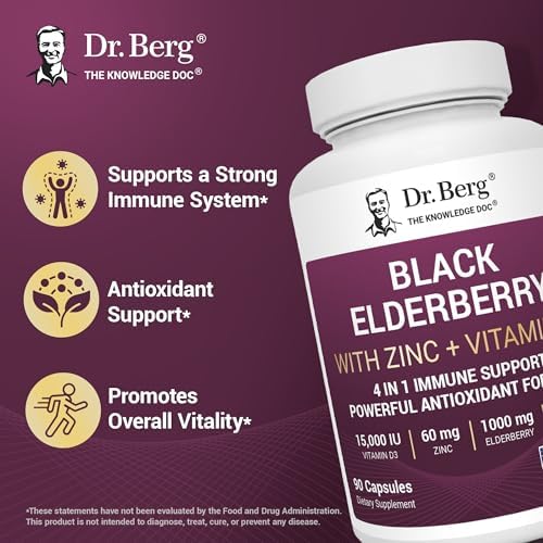 Cápsulas de Saúco Negro Dr. Berg (Apoyo Inmunológico Avanzado*) con 15,000 UI de Vitamina D, 60 mg de Zinc y 90 mg de Camu Camu - Suplemento - imagen 4