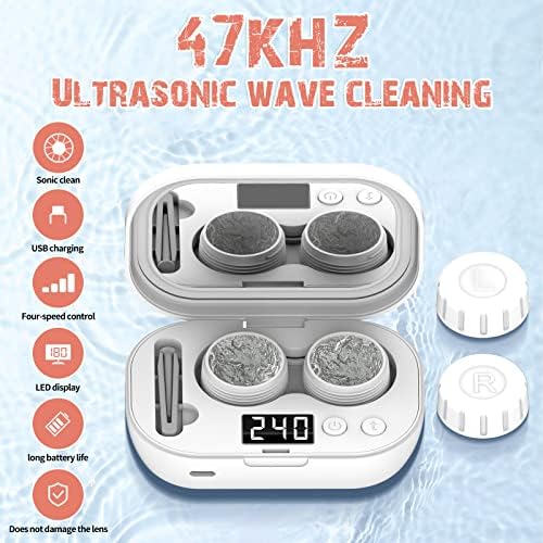 Limpiador Ultrasónico Portátil MUGLE para Lentes de Contacto con Cargador USB - Compatible con Lentes Desechables, de Color y RGP - Viajes y Hogar - imagen 2