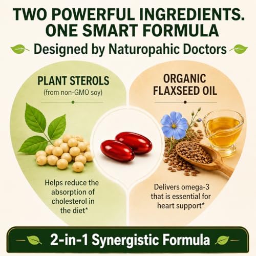 Suplemento de Esteroles y Esterolinas NEW ROOTS HERBAL con Semilla de Lino Orgánica | Stanoles para el Apoyo del Colesterol y Omega-3 (120 Softgels) - imagen 3