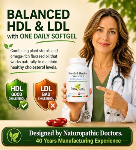 Suplemento de Esteroles y Esterolinas NEW ROOTS HERBAL con Semilla de Lino Orgánica | Stanoles para el Apoyo del Colesterol y Omega-3 (120 Softgels) - imagen 4