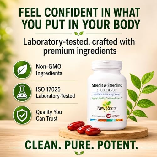 Suplemento de Esteroles y Esterolinas NEW ROOTS HERBAL con Semilla de Lino Orgánica | Stanoles para el Apoyo del Colesterol y Omega-3 (120 Softgels) - imagen 5