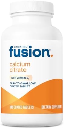 Tabletas de Calcio Citrato No Masticables Bariatric Fusion con Vitamina D3 | Suplemento de Calcio de 600 mg Fácil de Tragar | 180 Tabletas - imagen 1