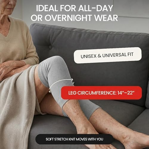 Calentadores de Rodilla Elásticos de Algodón SENIOR ICARE, Mangas para Rodillas para Hombres y Mujeres - Soporte Circulatorio y Alivio del Dolor - imagen 2