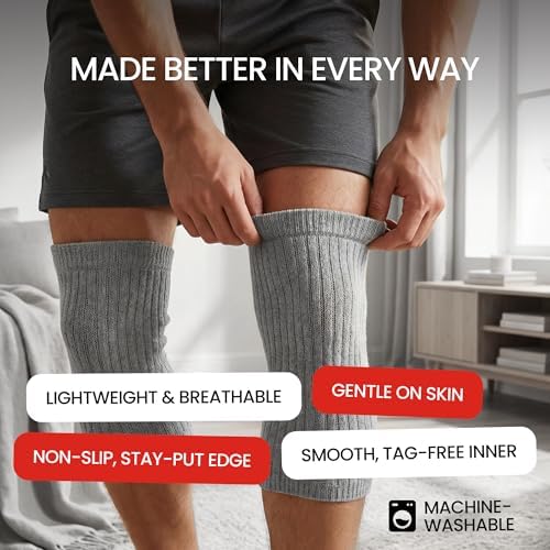 Calentadores de Rodilla Elásticos de Algodón SENIOR ICARE, Mangas para Rodillas para Hombres y Mujeres - Soporte Circulatorio y Alivio del Dolor - imagen 6