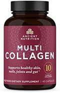 Suplemento en cápsulas de colágeno Ancient Nutrition, 45 piezas, colágeno hidrolizado tipo I, II, III, V y X, apoya piel, uñas, salud intestinal y - imagen 1