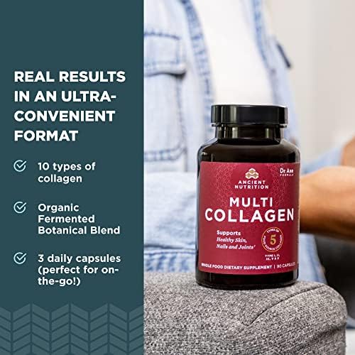 Suplemento en cápsulas de colágeno Ancient Nutrition, 45 piezas, colágeno hidrolizado tipo I, II, III, V y X, apoya piel, uñas, salud intestinal y - imagen 3