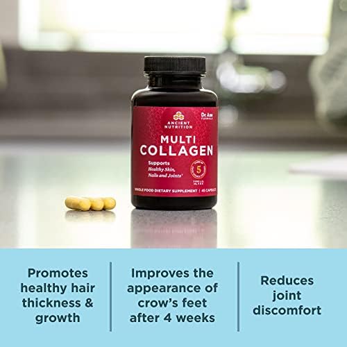 Suplemento en cápsulas de colágeno Ancient Nutrition, 45 piezas, colágeno hidrolizado tipo I, II, III, V y X, apoya piel, uñas, salud intestinal y - imagen 4