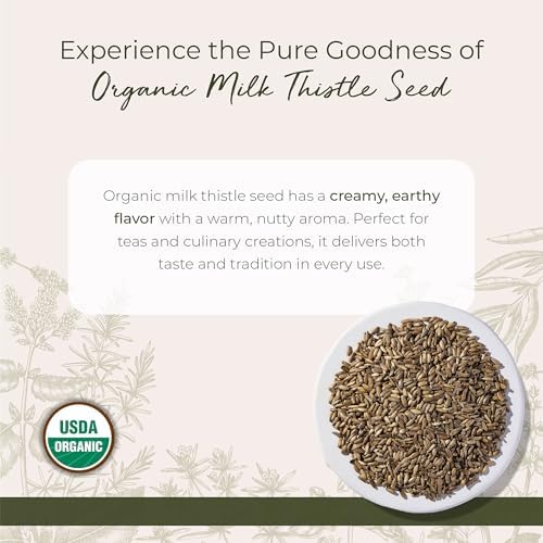 Starwest Botanicals Cardo Mariano Orgánico en Grano - Bolsa a Granel de 1 lb para Té, Jugos, Batidos y Avena, Certificado Kosher y No Transgénico - imagen 2