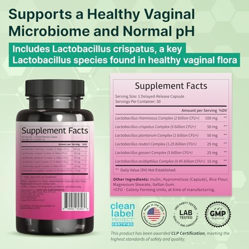 Probioticos VINATURA para Mujeres: Lactobacillus Rhamnosus, Reuteri, Gasseri, Plantarum, Crispatus y Acidophilus - Salud Vaginal y Digestiva - 30 - imagen 4