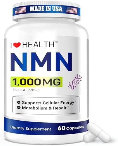Suplemento de NMN 1000mg por porción, 99.9% Puro Nicotinamida Mononucleótido, Apoyo NAD+ para Energía Celular y Envejecimiento Saludable, 60 Cápsulas - imagen 1