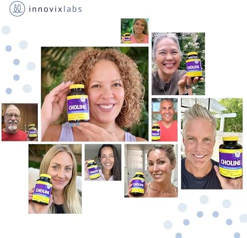 Suplemento de Colina InnovixLabs 550 mg, Colina Bitartrato Pura para Memoria y Concentración, Apoya la Función Hepática y Claridad Mental, 50 Días, - imagen 7