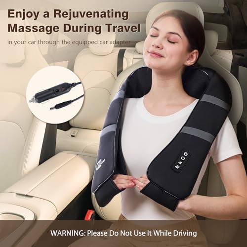 Masajeador de Cuello con Calor - Masajeador de Espalda y Cuello para Alivio del Dolor, Almohada de Masaje Shiatsu, Regalos para Papá en el Día del - imagen 6
