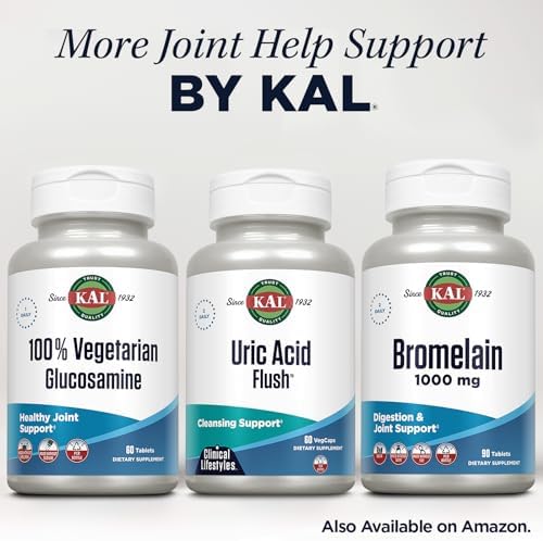 KAL Uric Acid Flush, Suplemento para la Salud Articular con Extracto de Cereza Ácida, Semilla de Apio y Cúrcuma, 30 Porciones, 60 VegCaps - imagen 6
