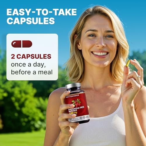 Berberina HCl Pura 1200mg – Suplemento de Alta Absorción para Salud Metabólica, Soporte Avanzado de Metabolismo de Glucosa, Equilibrio Digestivo y - imagen 4