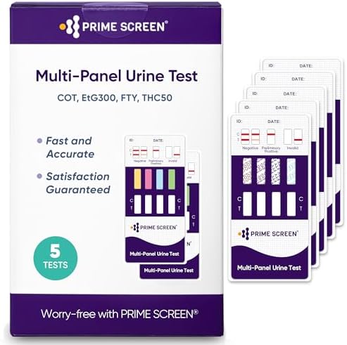 Prueba de Orina Multi-Panel Screen - Detección de THC, Nicotina (COT) y Alcohol (EtG) - [Paquete de 5] - imagen 1