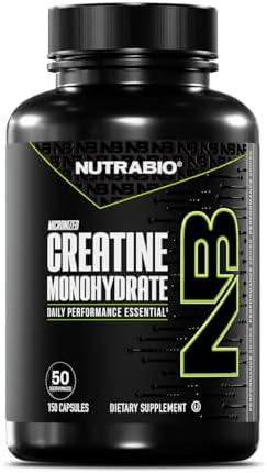 Creatina Monohidratada Micronizada en Cápsulas NutraBio, Suplemento para Aumentar Energía Muscular, Recuperación y Fuerza - Apta para Keto y Kosher - imagen 1